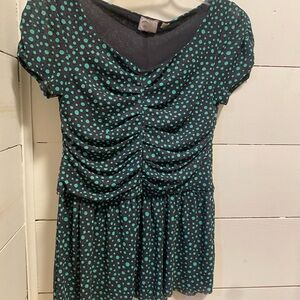Anthropologie Polka Dot Ruched Women's Top